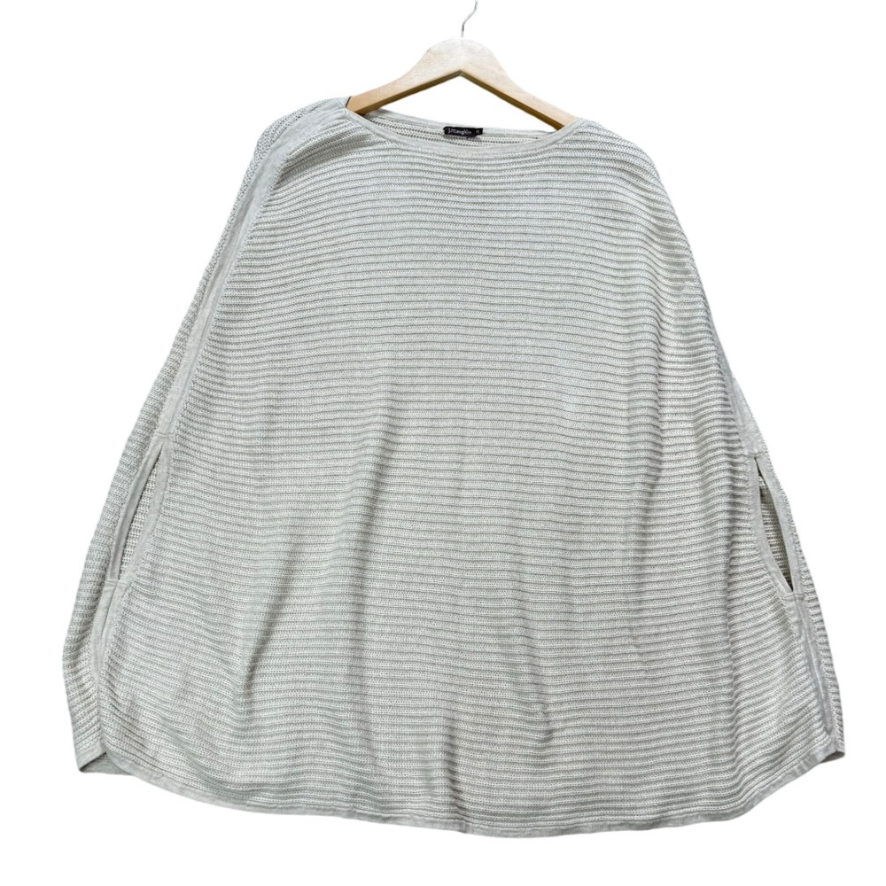 J. McLaughlin Cotton Blanket Sweater Knit Poncho OS